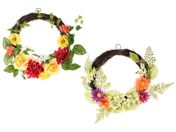 Coroana Artificială Cu Flori Artificiale 09 02 61 Art From Italy