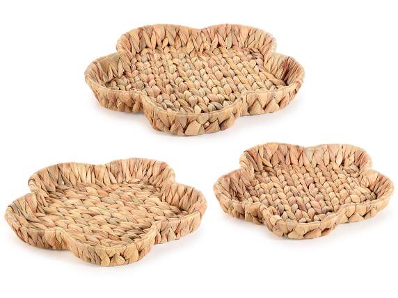 Set 3 cosuri, tavi cu flori de zambila impletita