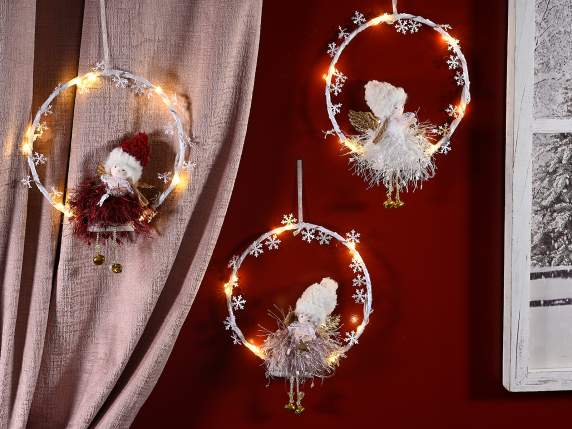 Couronne dange à longues pattes avec LED suspendue