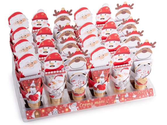 Crema de manos de 25 ml en envase con personajes navideños