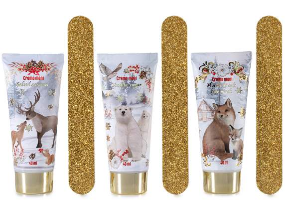 Set de regalo de Navidad con crema de manos de 40 ml y lima