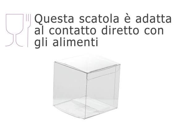 Caja cúbica grande en PET - uso alimentario