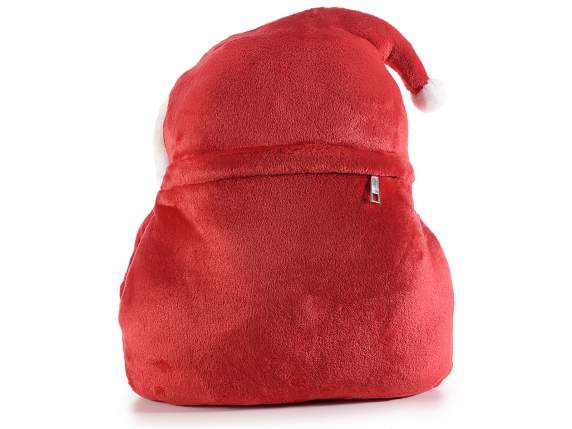 Cuscino scaldamani Babbo Natale con coperta in morbido pile