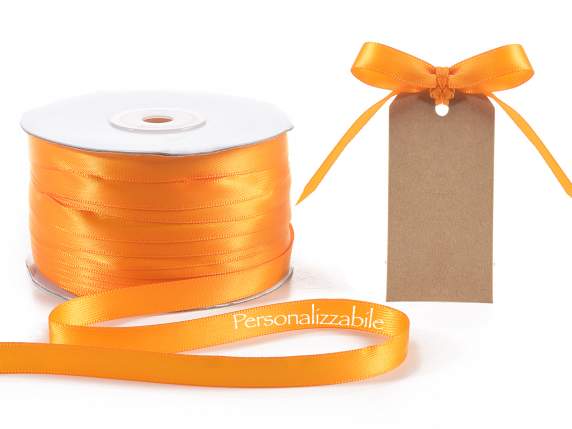 10mm Orange Personalized Double Satin Ribbon