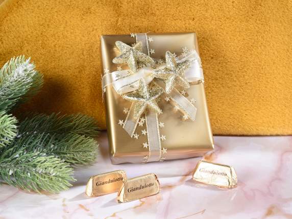 Etichetă cadou auriu strălucitor cu tulpină modelabilă