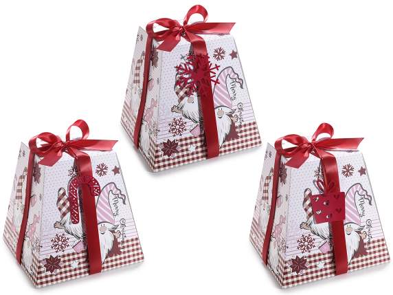 Cutie de carton pentru pandoro-panettone „Pink Gnome”