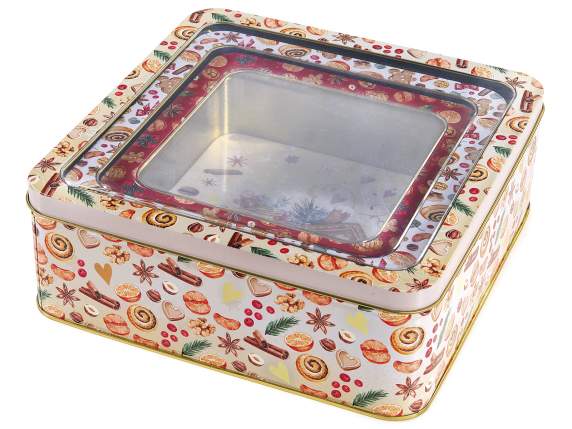 Set 3 cutii metalice cu decoratiuni dulci de Craciun