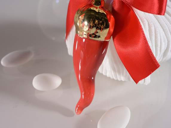 Cuerno de la suerte de porcelana para colgar