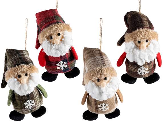 Gnomo navideño de tela colgante con copo de nieve