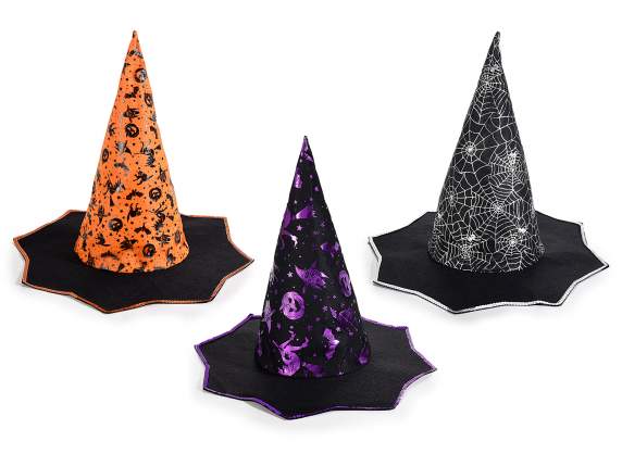 Sombrero de bruja con decoraciones metálicas de Halloween