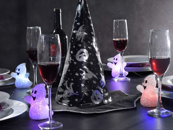 Sombrero de bruja con decoraciones metálicas de Halloween