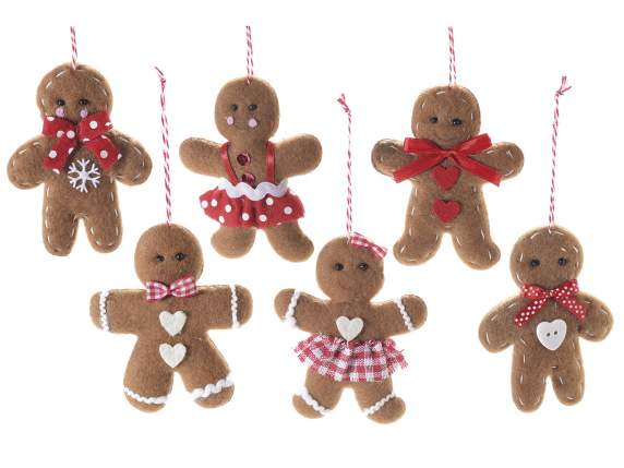 Bonhomme en pain dépices en tissu à suspendre