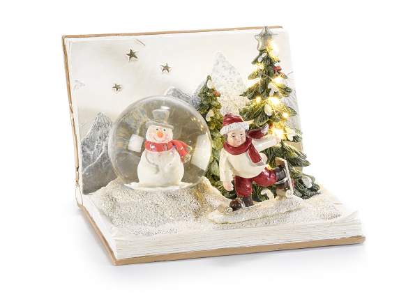 Décoration de Noel en resine avec led et boule à neige