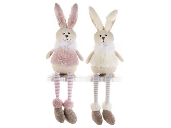 Robe en tissu à longues pattes de lapin avec fourrure écolog