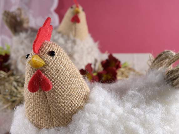 Poule de campagne en fourrure écologique douce à poser