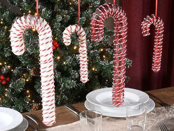Lot de 2 décorations de Noël en bâtonnets à suspendre