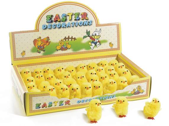 Display with 36 decorative chicks