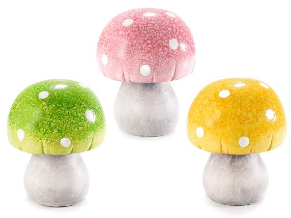 Decorative colored ceramic mushroom to rest