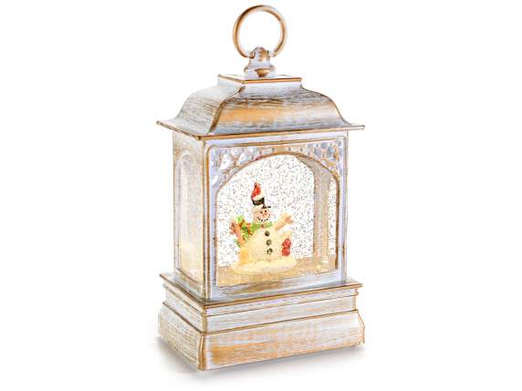 Decorative lantern with LED glitter lights in motion with ba