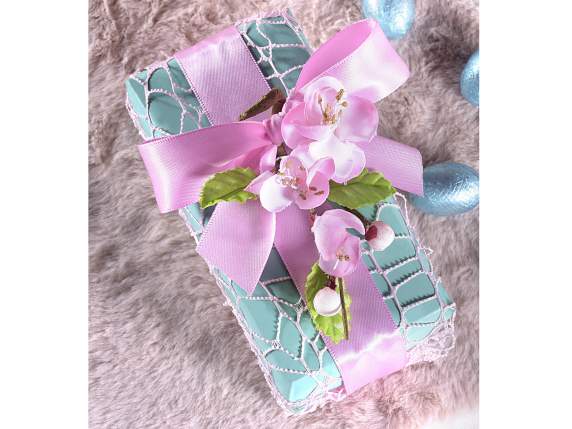 Artificial Peach Blossom Bouquet with Leaves