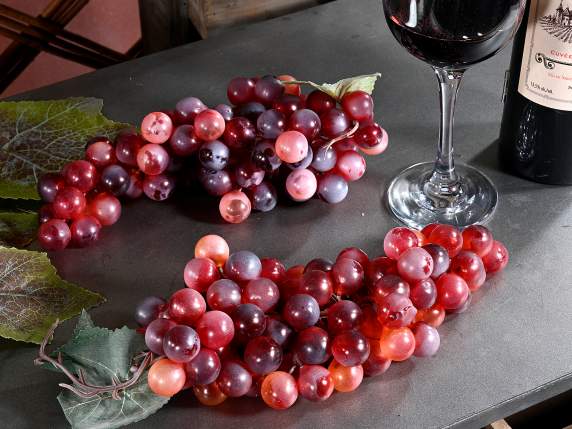 Artificial decorative red grape bunch