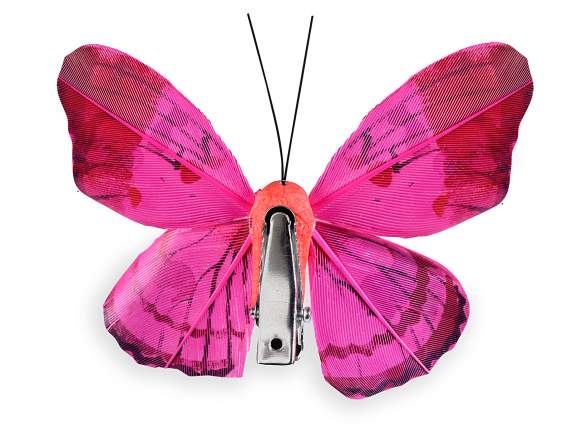 Handbemalter Schmetterling auf Metallclip in einer 12er-Box