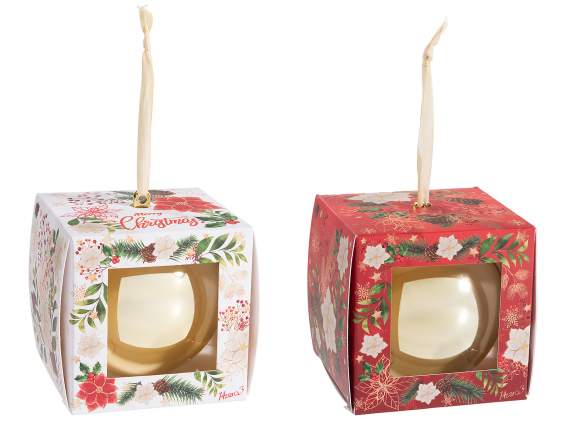 Sphère ouvrable Golden Food avec ruban dans une boîte cadeau