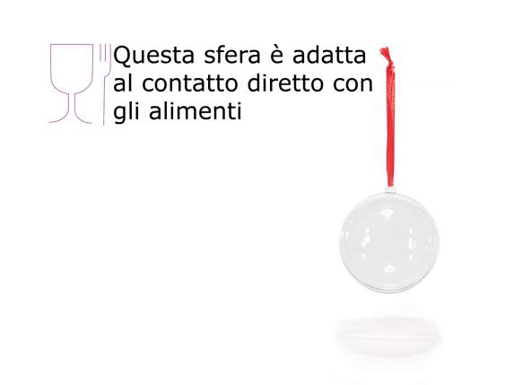 Petite sphère transparente qui peut être ouverte avec ruban