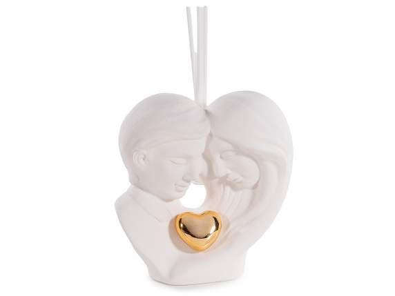 Visages damoureux en porcelaine avec bâton de parfum