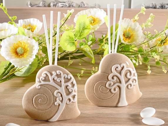 Corazón de porcelana Árbol de la vida con tubo de ensayo y p