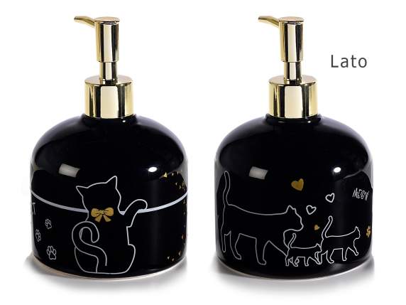 Dispenser per sapone in ceramica Pretty Cat