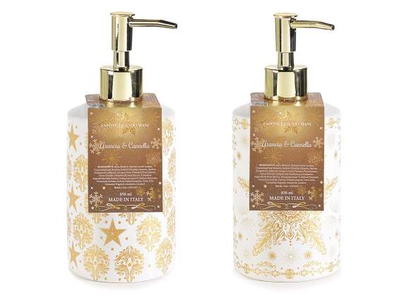 Distributeur de savon pour les mains en céramique de Noël