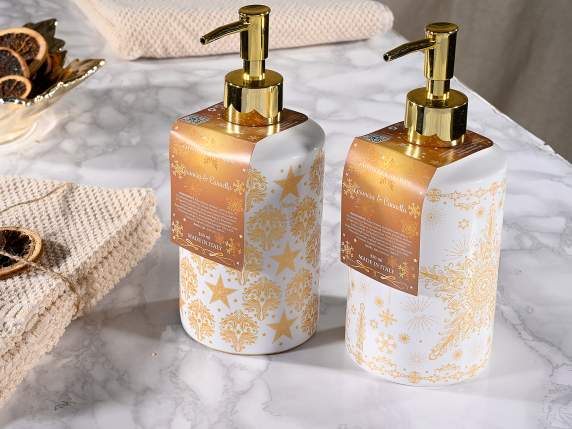 Distributeur de savon pour les mains en céramique de Noël