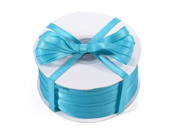 Double satin ribbon in peacock color