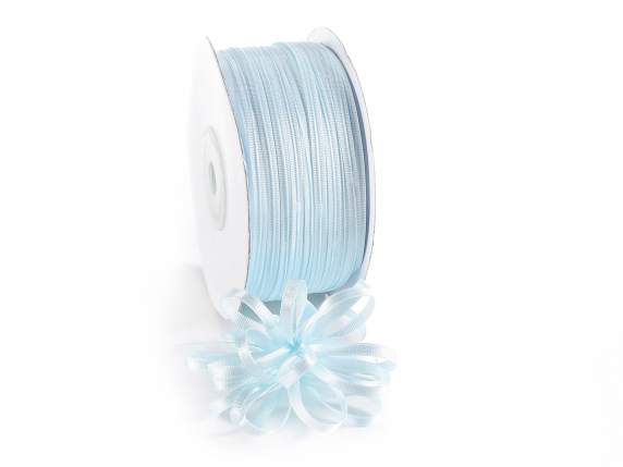 Double satin ribbon with baby blue tie
