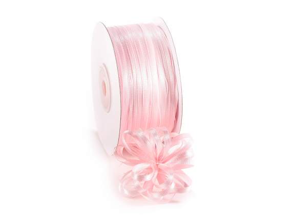 Double satin ribbon with candy pink tie