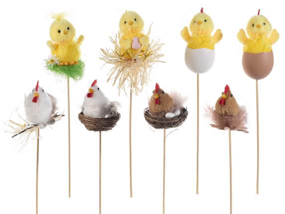 Easter character on wooden stick