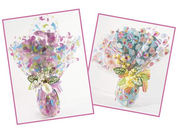 Pack of 50 transparent food sheets OPP 30 micron Easter