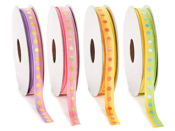Two-tone fabric ribbon and polka dots
