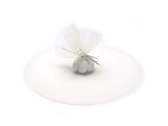 Tulle for classic round ecru mesh wedding favor