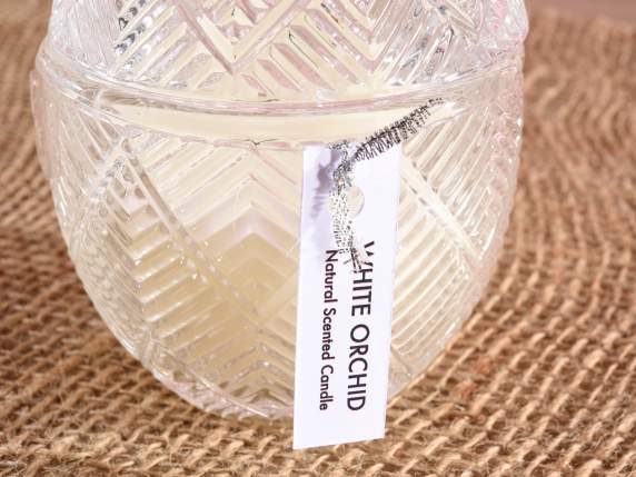 Scented candle in a glass egg jar