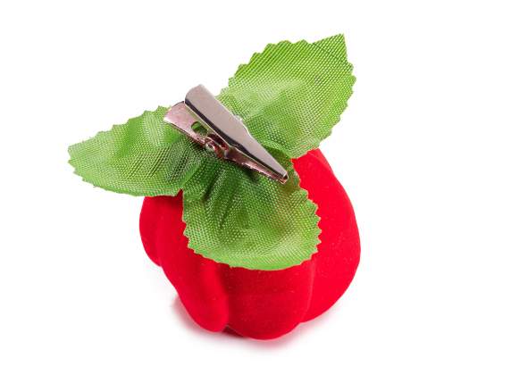 Pack de 6 rosas de poliestireno efecto terciopelo con clip m