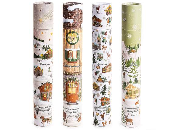 Lot de 30 bâtonnets dencens tubulaires avec porte-encens en