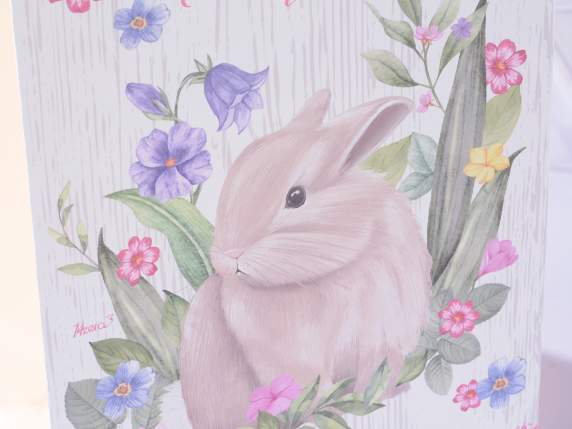 Grand sac - enveloppe en papier avec imprimé lapin