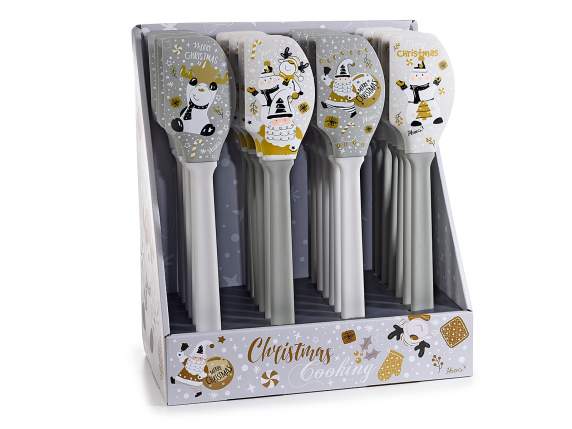 Espátula de silicona para tartas navideñas