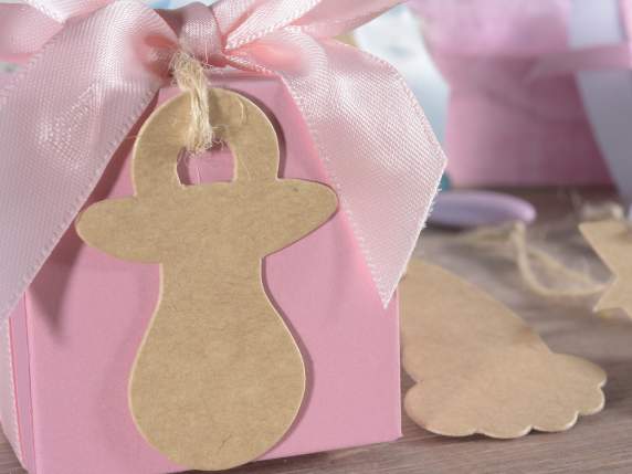 Pachet de 36 de etichete de naștere din carton de culoare na