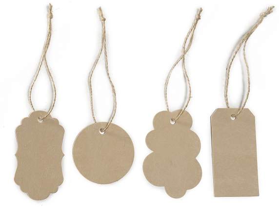 Confezione 40 tags in cartoncino color naturale
