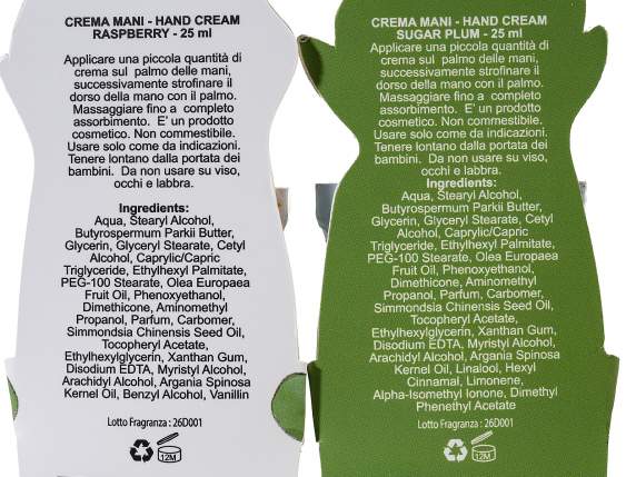 Crema de manos de 25 ml en envase con personajes navideños.