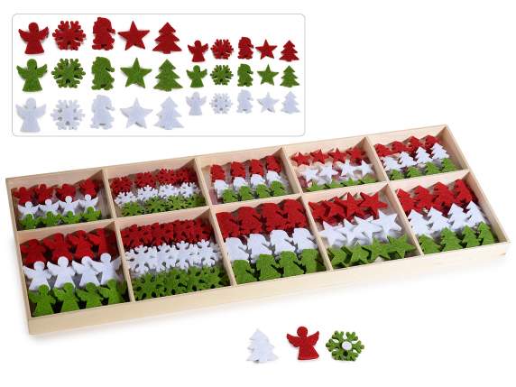 Exposant 270 décorations de Noël en tissu avec adhésif doubl