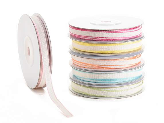 Fabric ribbon with colored edge